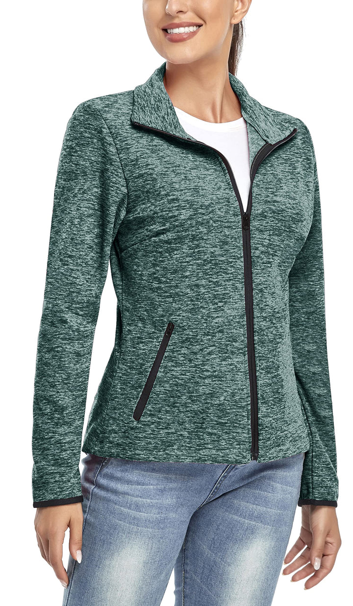 Soneven Fleecejacke Damen, Damen Fleece Jacke mit Durchgehendem Reissverschluss Langärmlig Leicht Fu