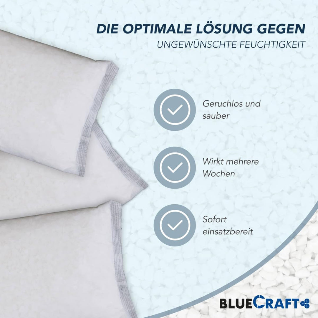 Bluecraft 10x 1kg Premium Luftentfeuchter Nachfüllpack ohne Strom Prills
