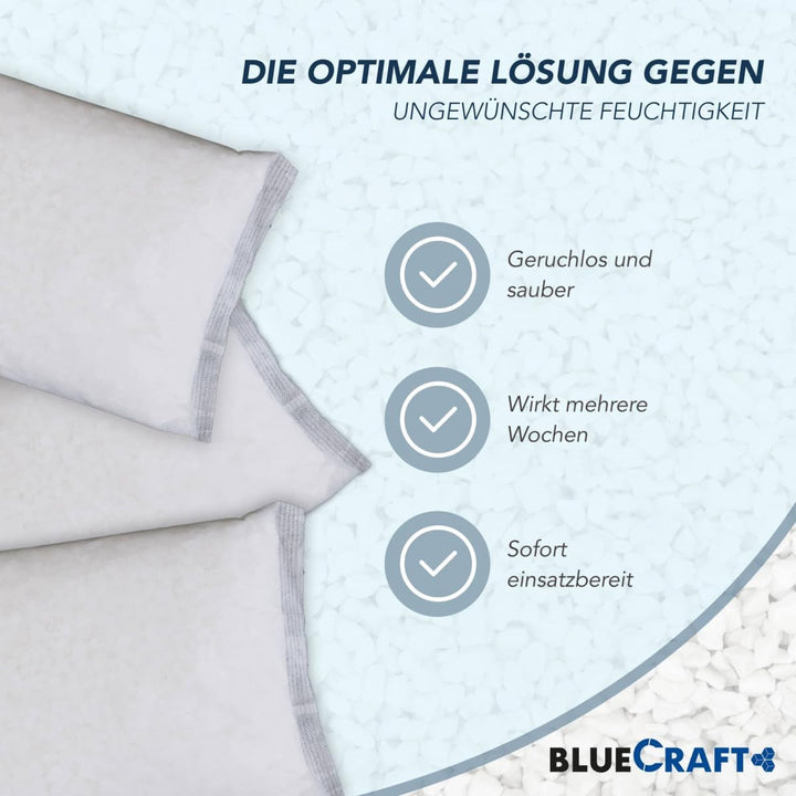 Bluecraft 10x 1kg Premium Luftentfeuchter Nachfüllpack ohne Strom Prills