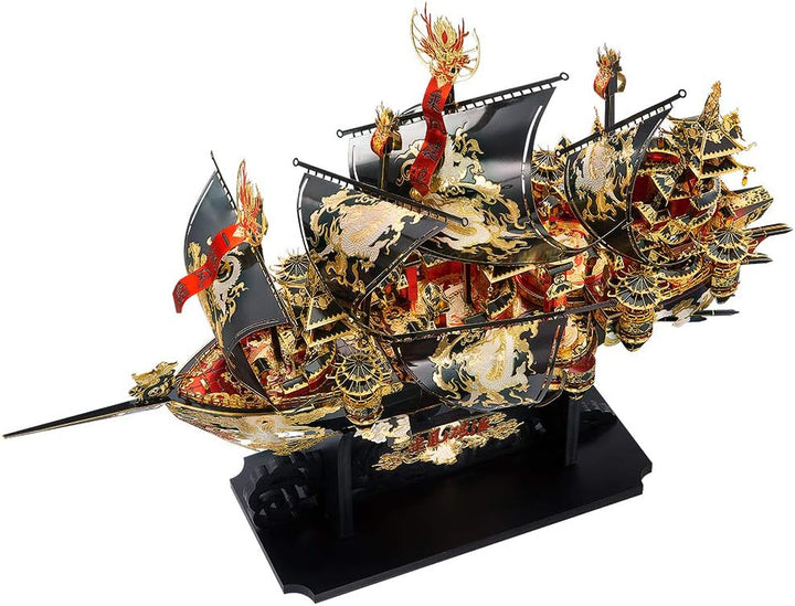 Piececool 3D Puzzle Metall, Wind und Wellen Trotzen Piratenschiff Modellbausatz Erwachsene, 3D-Puzzl
