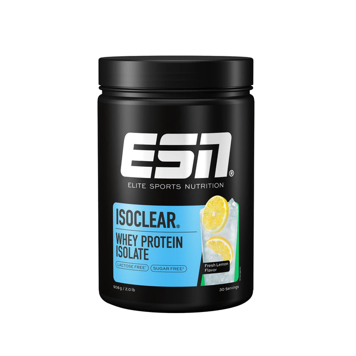 ESN ISOCLEAR Whey Isolate Protein Pulver, Fresh Lemon, 908 g, Proteinlimo mit fruchtig leckerem Gesc