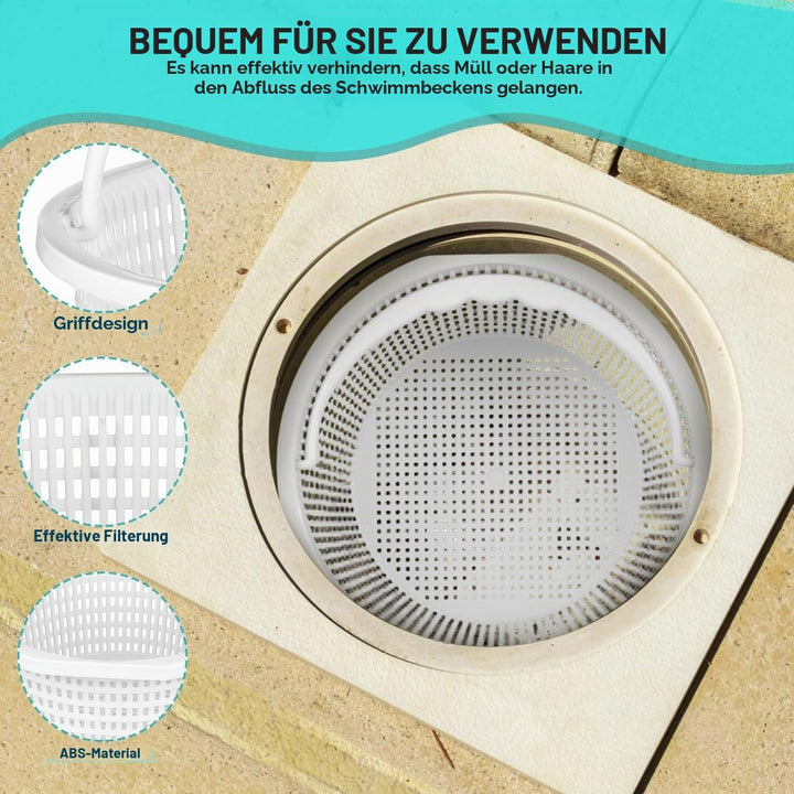 Abaodam Skimmerkorb Pool Skimmerkorb 20cm aus ABS für Schwimmbecken mit Griff Wiederverwendbarer Fil