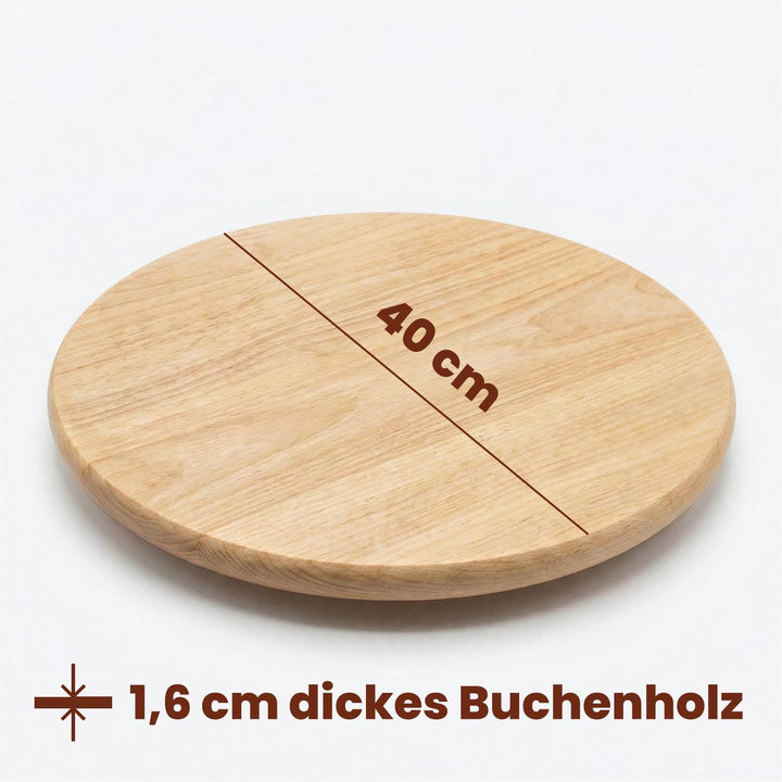 Drehteller Holz stabil mit Rutschfester Unterseite Durchmesser 40 cm, 40 cm