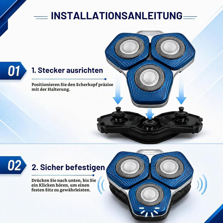 Ersatzscherkopf SH 71/91 kompatibel mit Phi lips Serie 5000 &amp; 7000, Snap-On