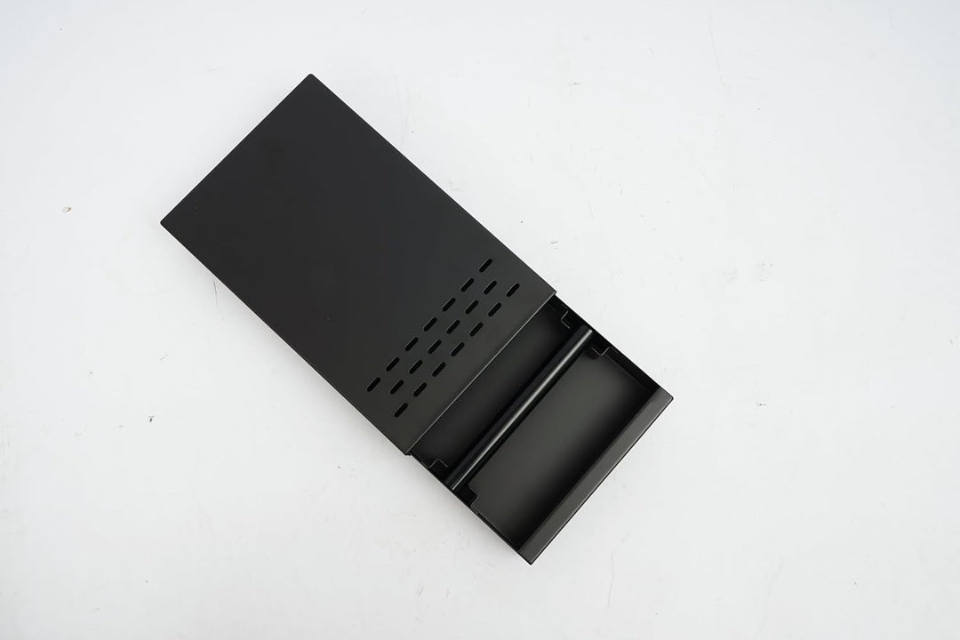 Kaffee Abklopfbehälter schwarz 28x18cm, Sudschublade Edelstahl