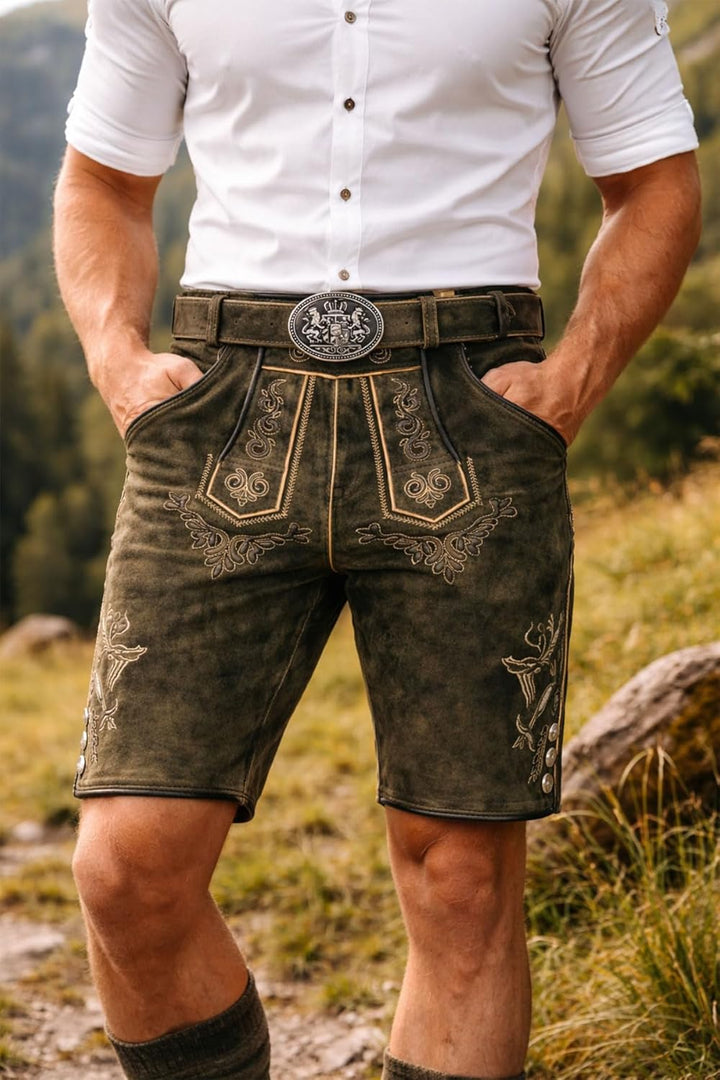 Maddox Herren Lederhose Ronn 56 Braun, 56 Braun