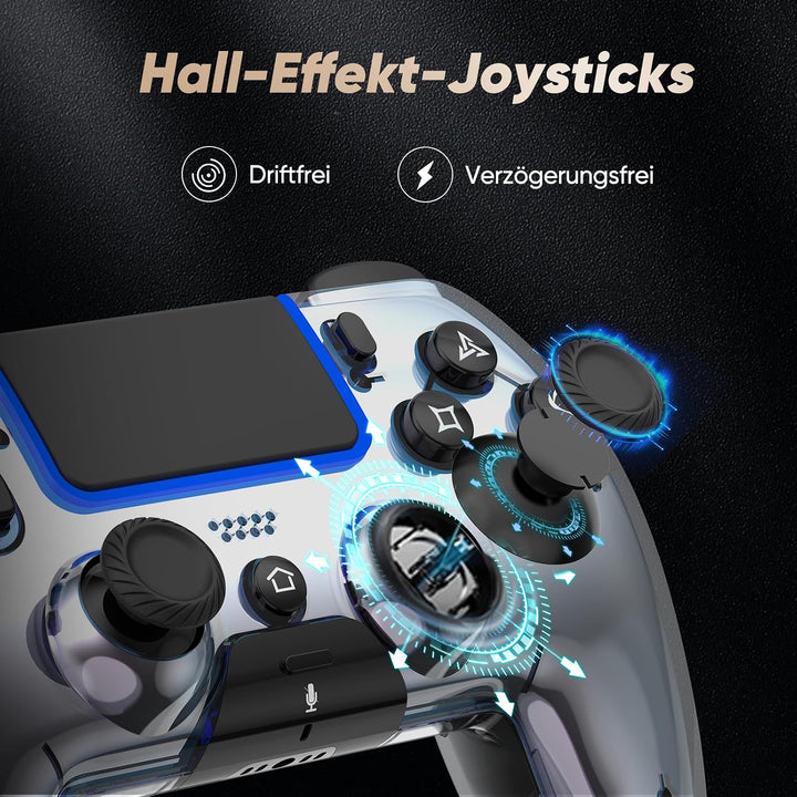 BETMI Wireless Controller für PS5, Pro/Slim/MAC/Steam Deck/PC, Hall-Effekt-Joystick, Doppelvibration