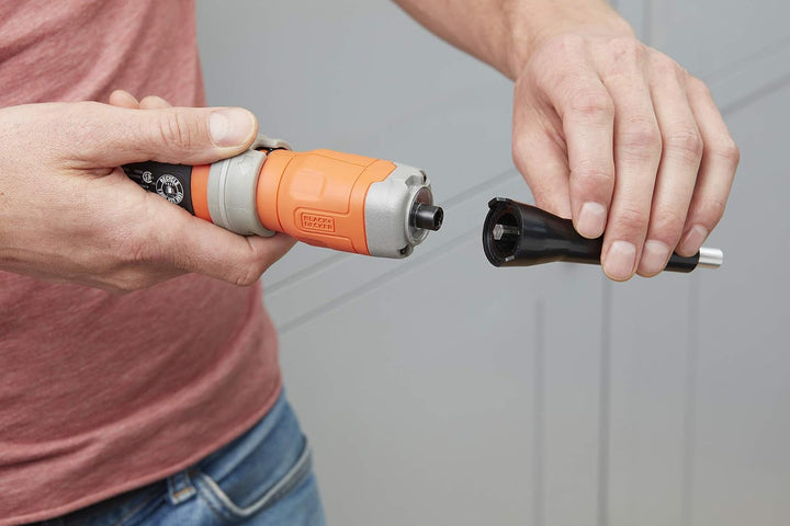 Black+Decker Akku-Stabschrauber (3.6V, 1,5 Ah, mit Schaftverlängerung, perfekt für kleine Schraubarb