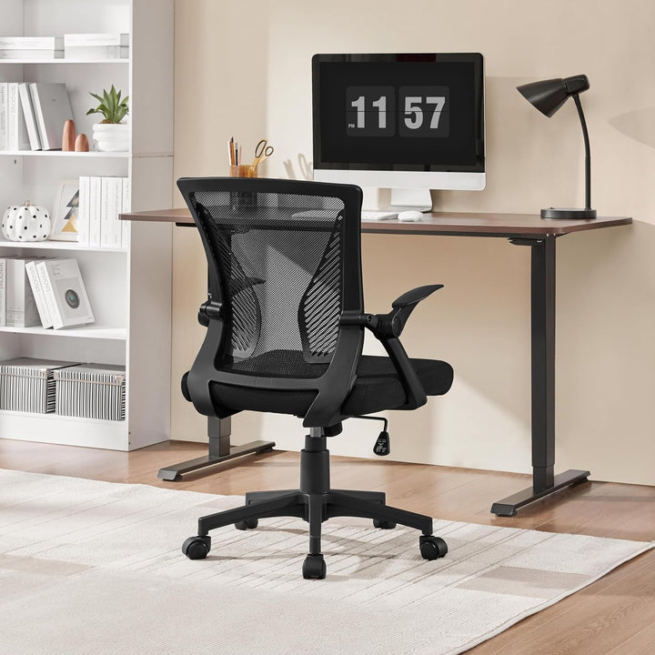 Yaheetech Bürostuhl Ergonomisch, Schreibtischstuhl mit Netzbespannung, Arbeitsstuhl mit Armlehnen, C