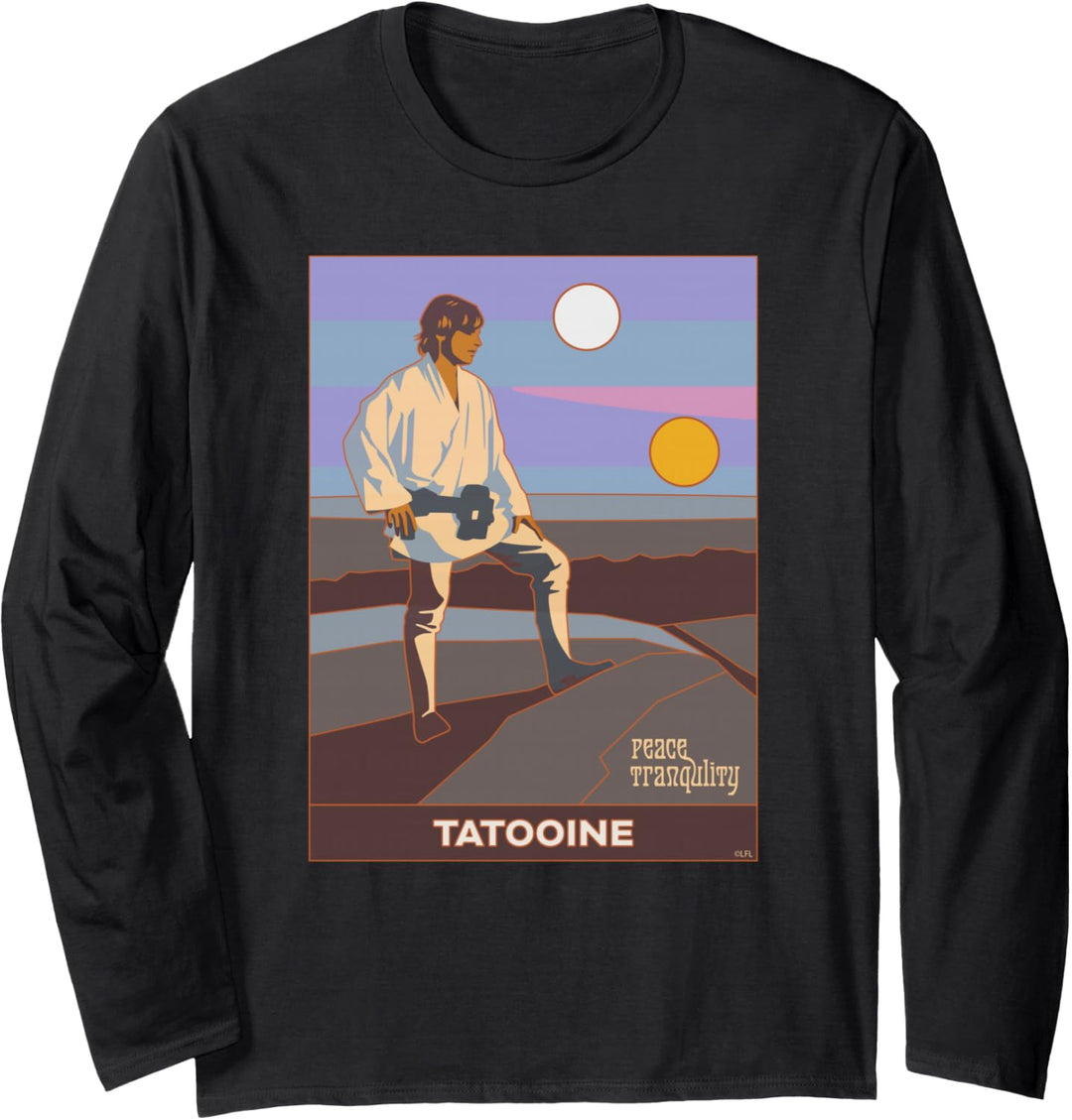 Star Wars A New Hope Luke Skywalker Tatooine Langarmshirt