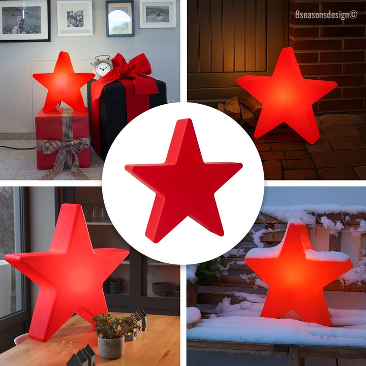 8 seasons LED Weihnachtsstern 40 cm Shining Star (rot) E27, Leuchtmittel warmweiss – wetterfest – LE