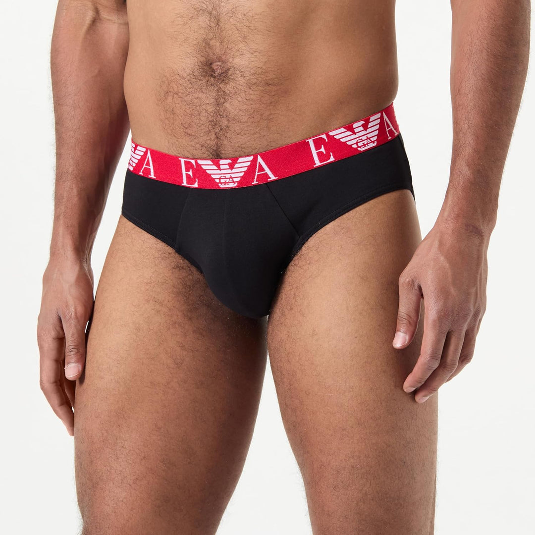 Emporio Armani Herren Bold Monogram 3-pack Brief Slip M Nero/Nero/Nero, M Nero/Nero/Nero