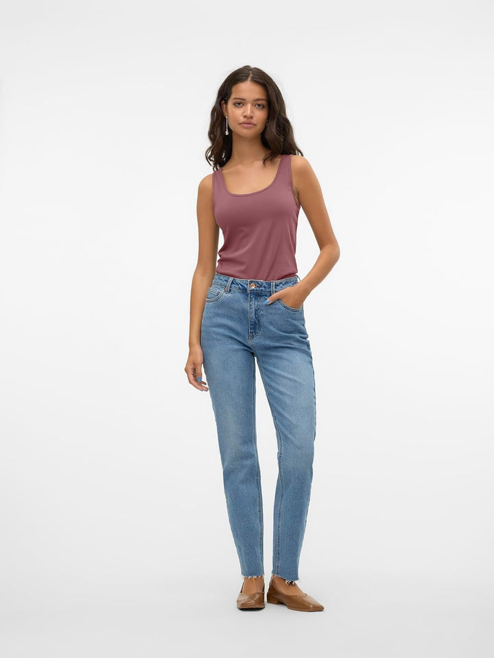 VERO MODA Damen VMMAXI My Soft Long Tank TOP GA S Gelb/Rosa/Grün (1x Chai Tea/ 1x Rose Brown/ 1x Nor