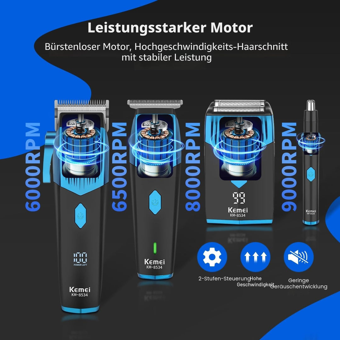 KEMEI 8534 Professionelle Haarschneidemaschinen Set für Männer, Elektrischer Haarschneidemaschine Fo