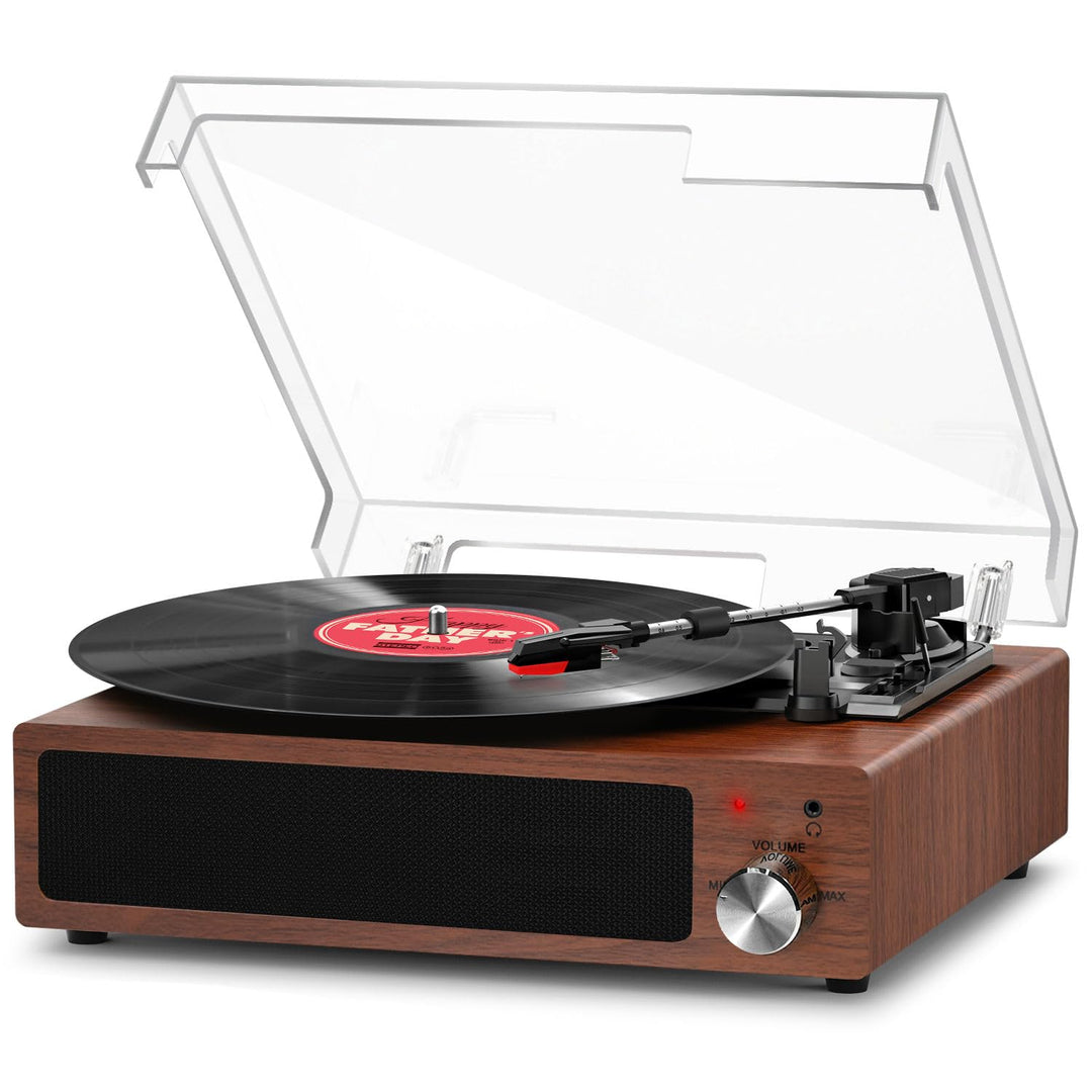 Plattenspieler, FYDEE Vinyl Plattenspieler Bluetooth Schallplattenspieler Vintage Turntable mit Eing