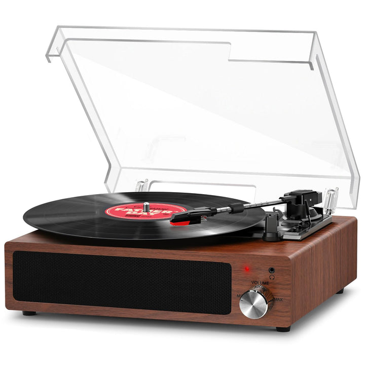 Plattenspieler, FYDEE Vinyl Plattenspieler Bluetooth Schallplattenspieler Vintage Turntable mit Eing
