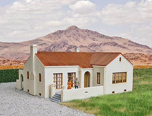Walthers Cornerstone 933-3785 Bungalow im Missions-Stil, 4-15/16 X 5-9/16 X 2-13/16" 12.5 X 14.1 X 7