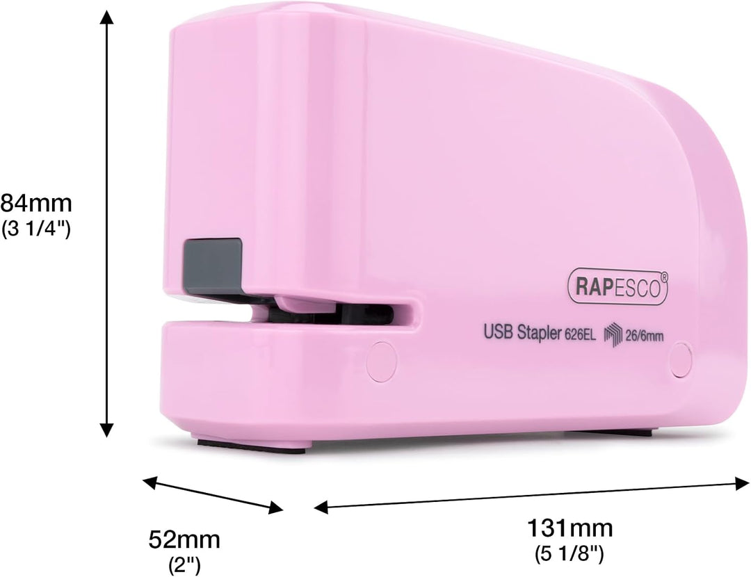 Rapesco 1451 626EL Automatisches USB/Batterie Heftgerät mit 1000 26/6mm Heftklammern, 15 Blatt Heftl