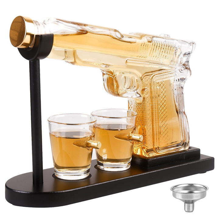 Whisky Geschenkset Personalisiert mit 2 Bullet Gläsern und Karaffe, Whisky Dekanter aus Glas, Whiske