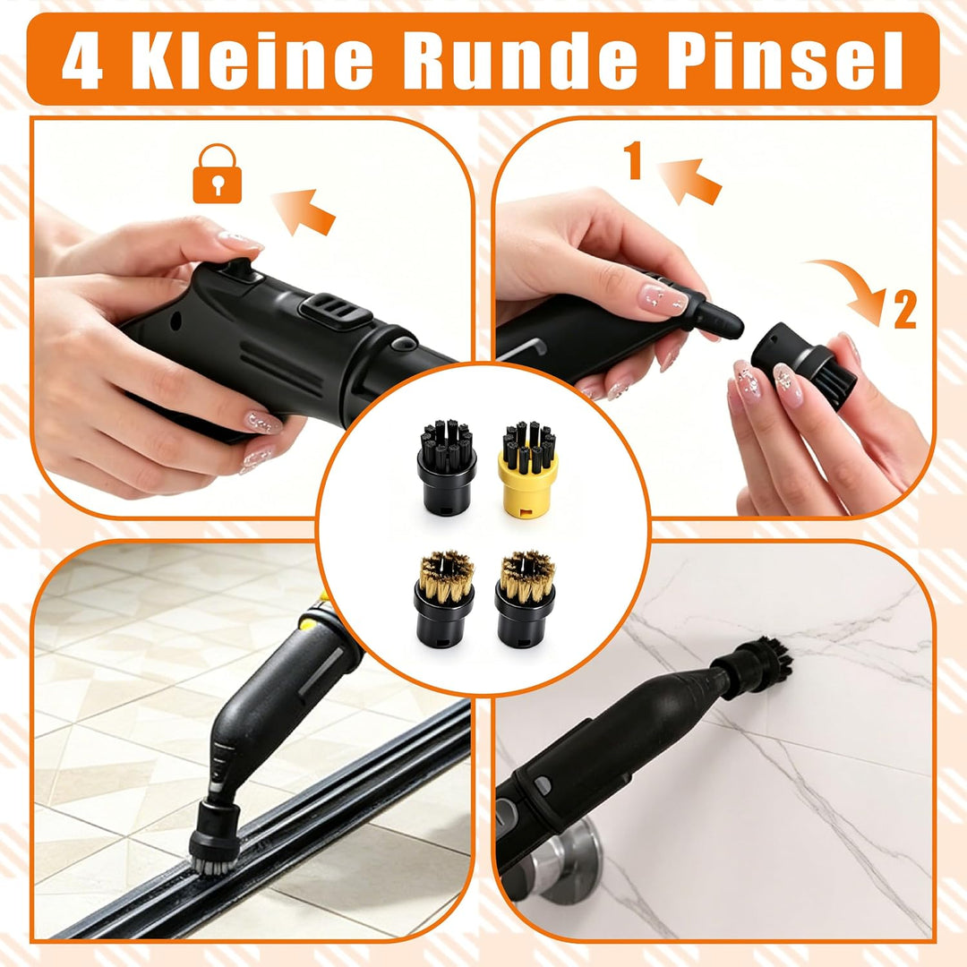 12 Stück Zubehör für Kärcher Dampfreiniger SC1 SC2 SC3 SC4 SC5, Dampfreiniger Bürste Set, Vielseitig