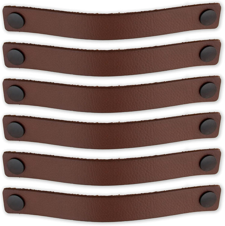 Brute Strength - Ledergriffe für Möbel - Cognac - 4 Stück - 25 x 3 cm - Schrankgriff, Türgriff für K