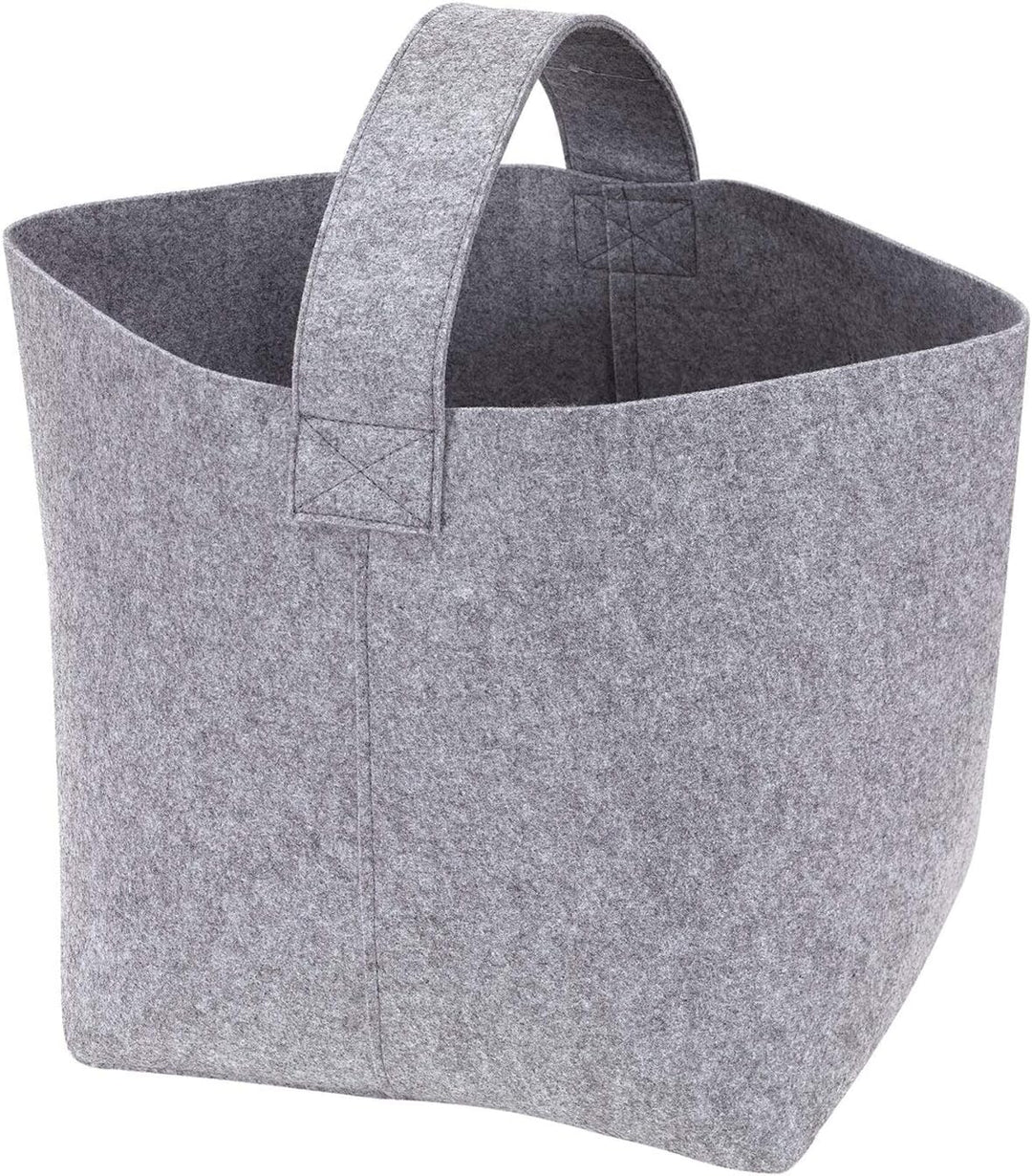 2 STK Kaminholzkorb Filz Grau 15 kg mit Tragegriffen 36 x 40 x 40 cm