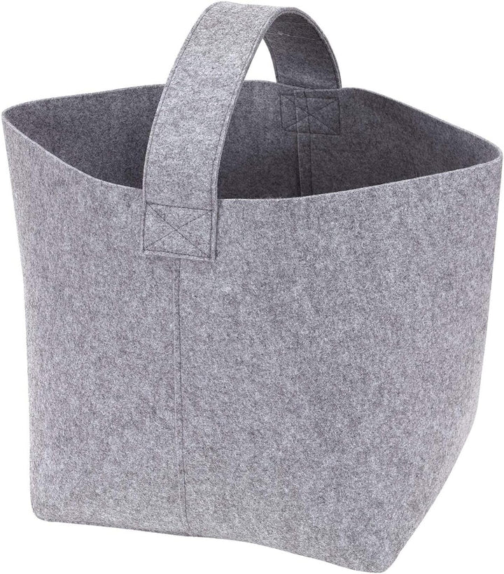 2 STK Kaminholzkorb Filz Grau 15 kg mit Tragegriffen 36 x 40 x 40 cm