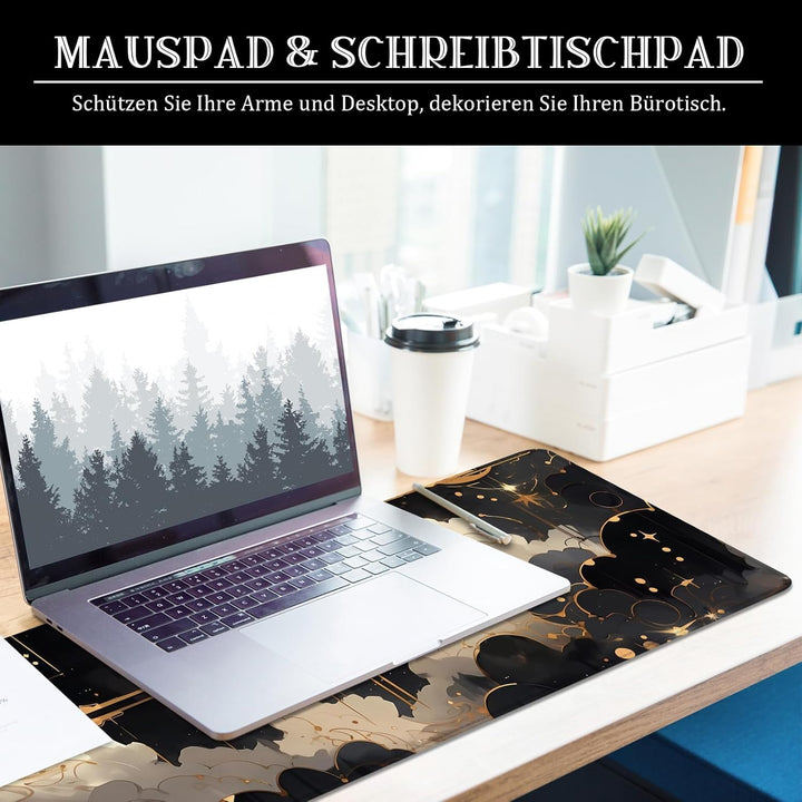 Schreibtischunterlage xl Mauspad Mond 80x30 cm Gross Gaming Mousepad Wolken PC Professionelle Gamer