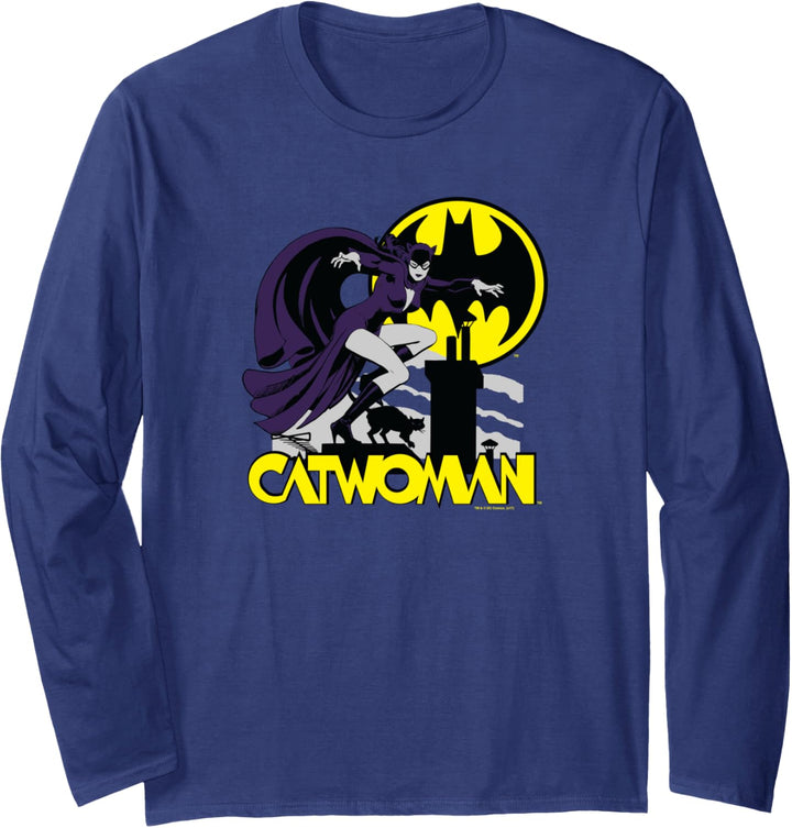 Batman Catwoman Rooftop Cat Langarmshirt