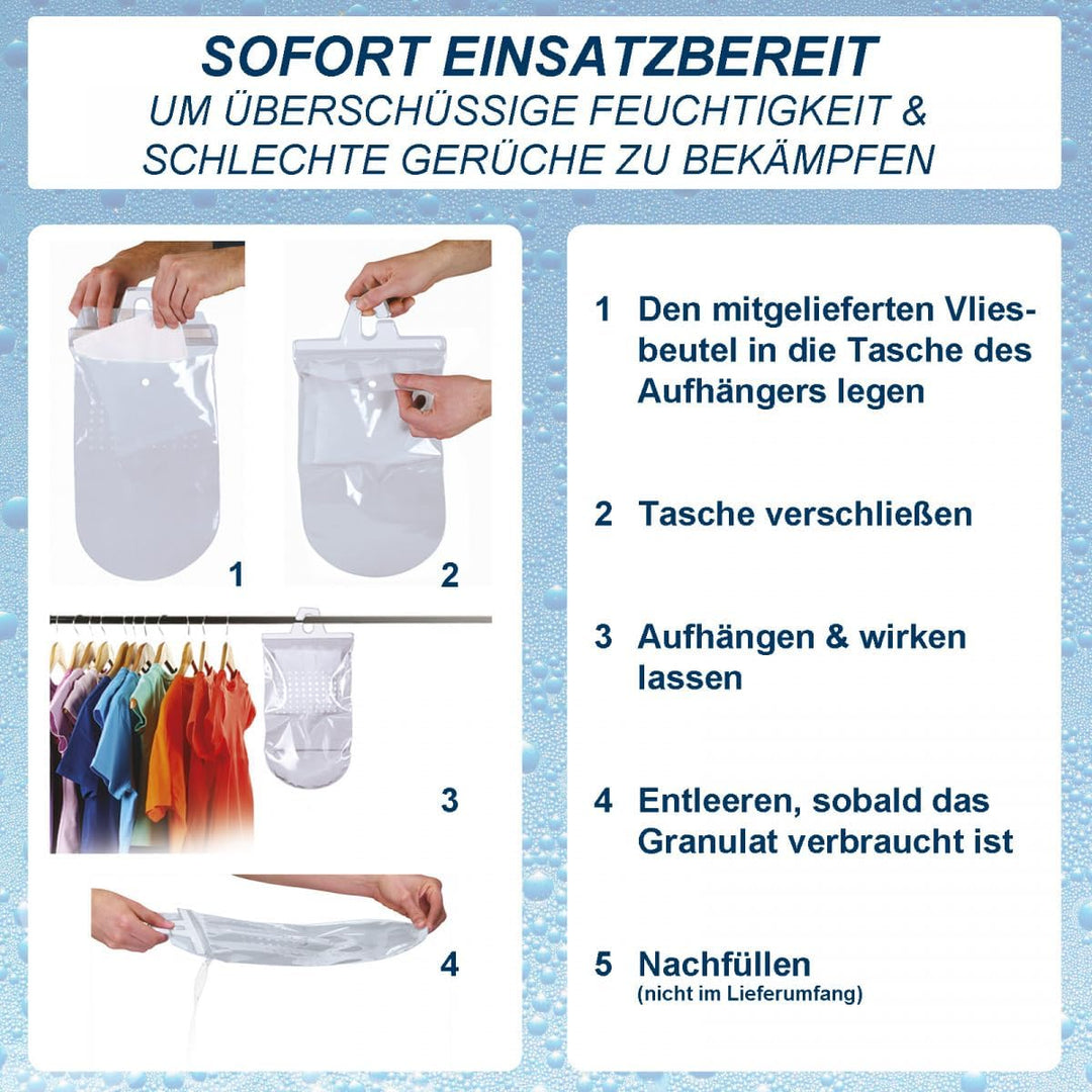 Bluecraft 10x 1kg Premium Luftentfeuchter Nachfüllpack ohne Strom Prills
