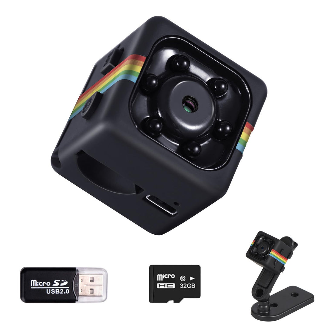 Bextgoo Mini Kamera, Überwachungskamera Ohne WLAN für Innen Aussenbereich Schwarz, Schwarz