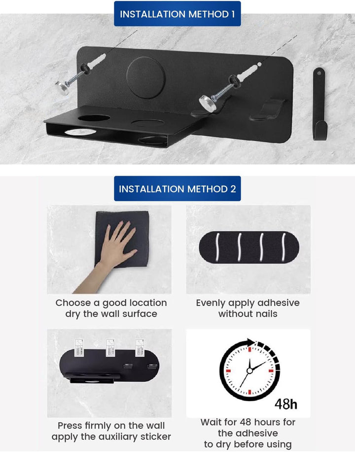Fönhalter Ohne Bohren, Föhnhalter Wand Ohne Bohren,Föhn Halterung Kompatibel mit Dyson Supersonic Wa