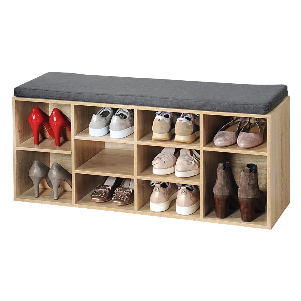 Kesper Schuhschrank mit Sitzkissen, Material: Faserplatte, Masse: B103,5 x H48 cm x L29,5 cm, Farbe: