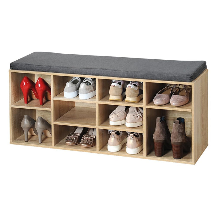 Kesper Schuhschrank mit Sitzkissen, Material: Faserplatte, Masse: B103,5 x H48 cm x L29,5 cm, Farbe: