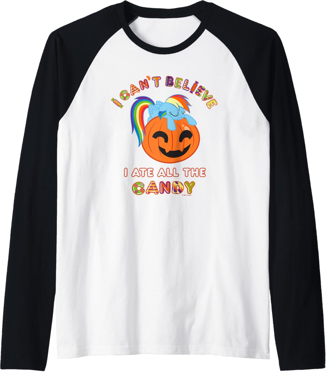 My Little Pony Halloween Rainbow Dash Ate All The Candy Raglan