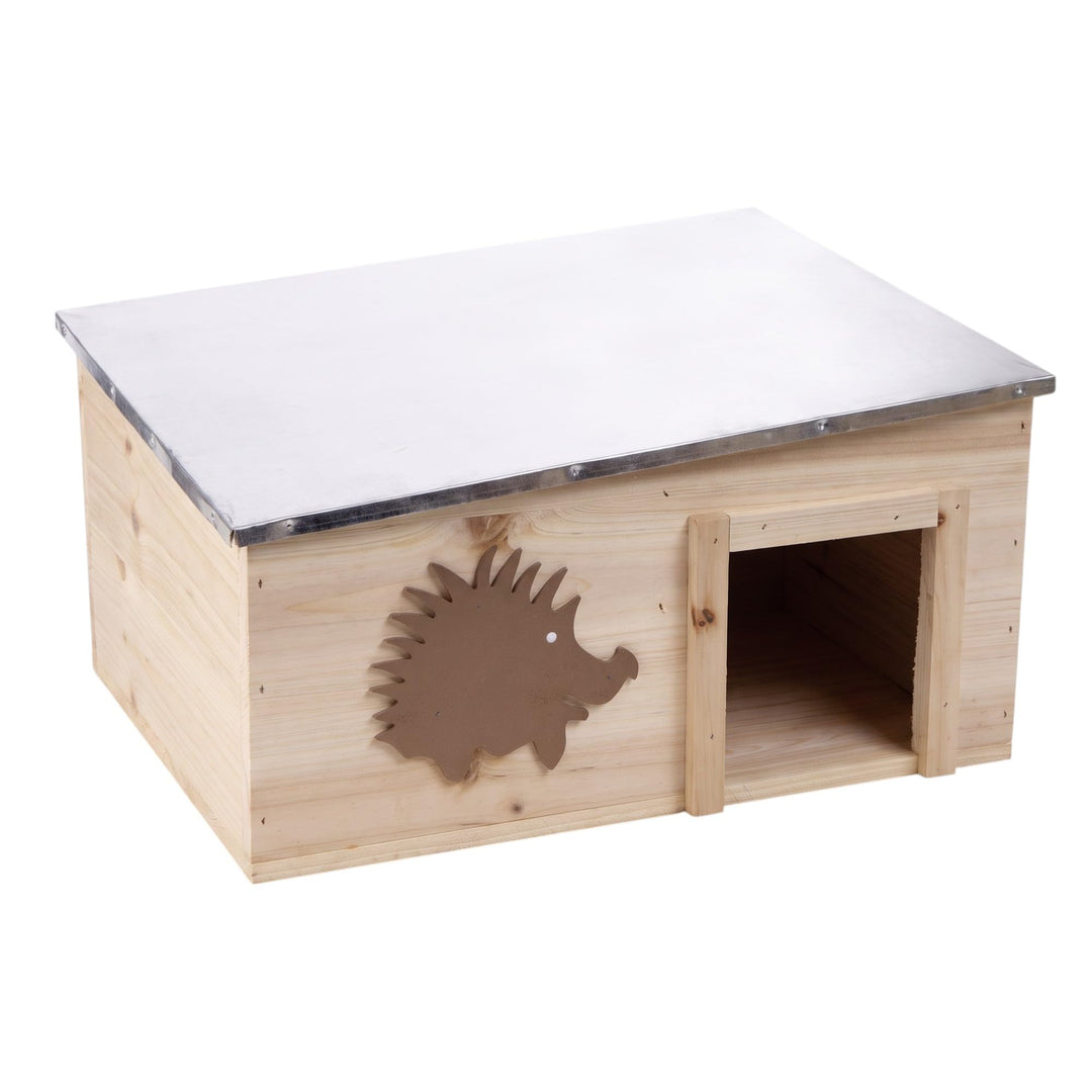 CULT at home Igelhaus mit Boden aus Holz 37 x 37 x 18 cm - | Igelhotel mit Labyrintheingang – Igelfu