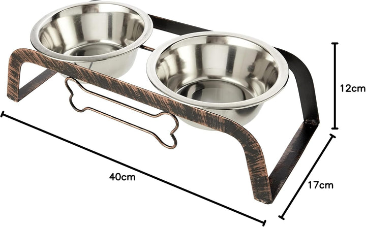 Rosewood Doppelter Dinnerbehälter aus Eisen in Knochenform, 800 ml, 2 Stück Schwarzer Stahl einheits