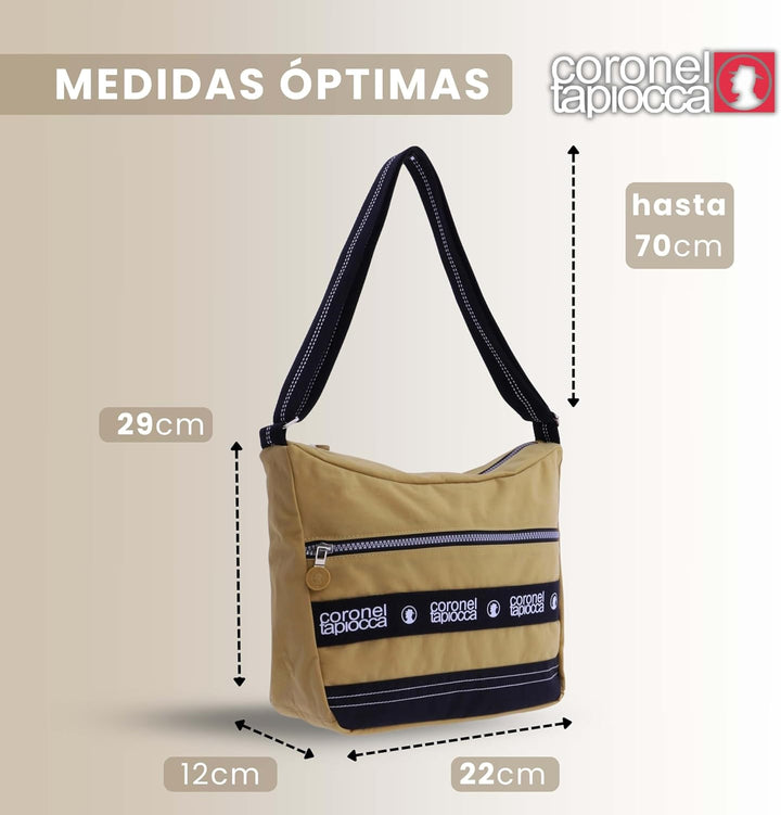 CORONEL TAPIOCCA Damen Umhängetasche Schultertasche Schulterriemen Reissverschluss Handtasche Crossb