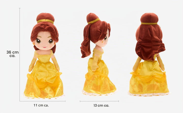 Disney Store Offizielle mittelgrosse Belle-Kuschelpuppe für Kinder, Die Schöne und das Biest, 36 cm,