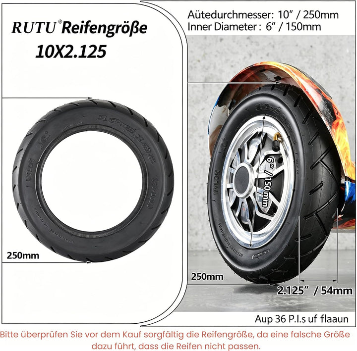 10 x 2,125 10" Reifen Smart 2-Rad-Roller 10-Zoll-Einrad