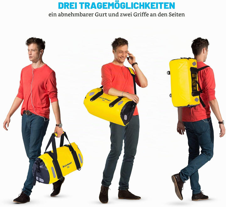 WILD HEART wasserdichte Tasche für Kajakfahren, Camping, Boot, Radfahren 20L 30L 40L 30L Gelb, 30L G