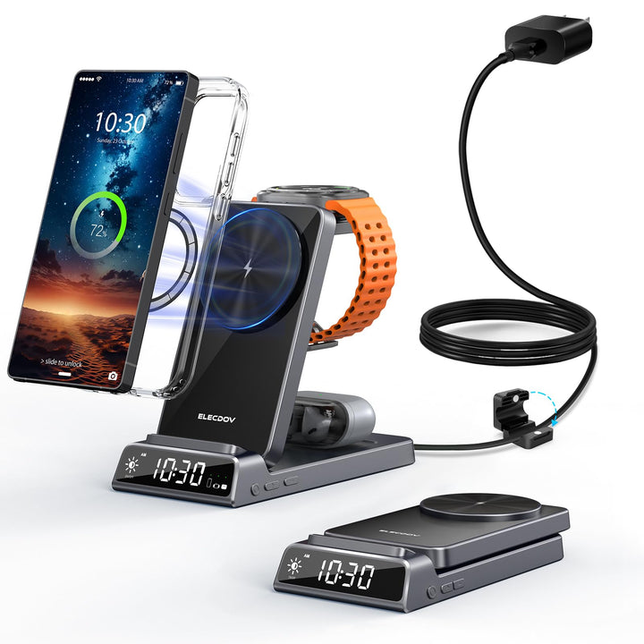 Magnetisches Kabelloses Ladegerät für Samsung, 3 in 1 Mag Safe Ladestation für Samsung Galaxy Z Fold