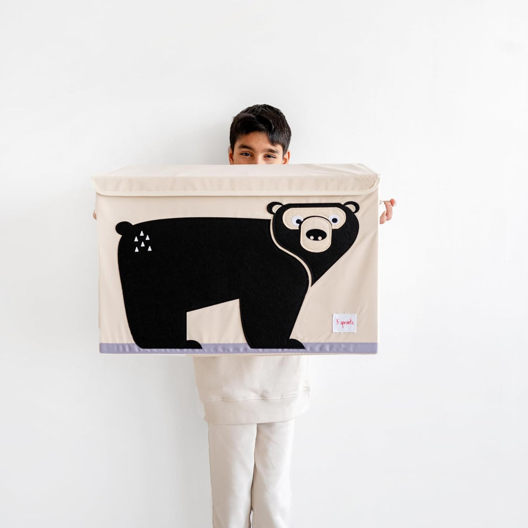 3 Sprouts - Spielzeugtruhe für Kinder - Ablagetruhe für Jungen- und Mädchenzimmer, Bär