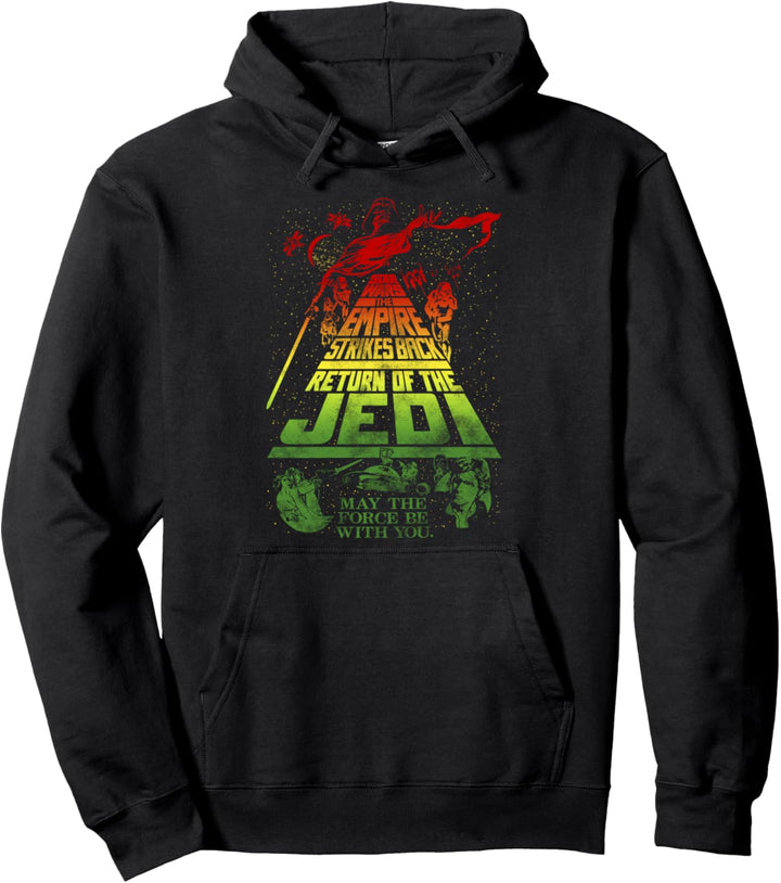 Star Wars Gradient Return Of The Jedi Stretched Text Poster Pullover Hoodie