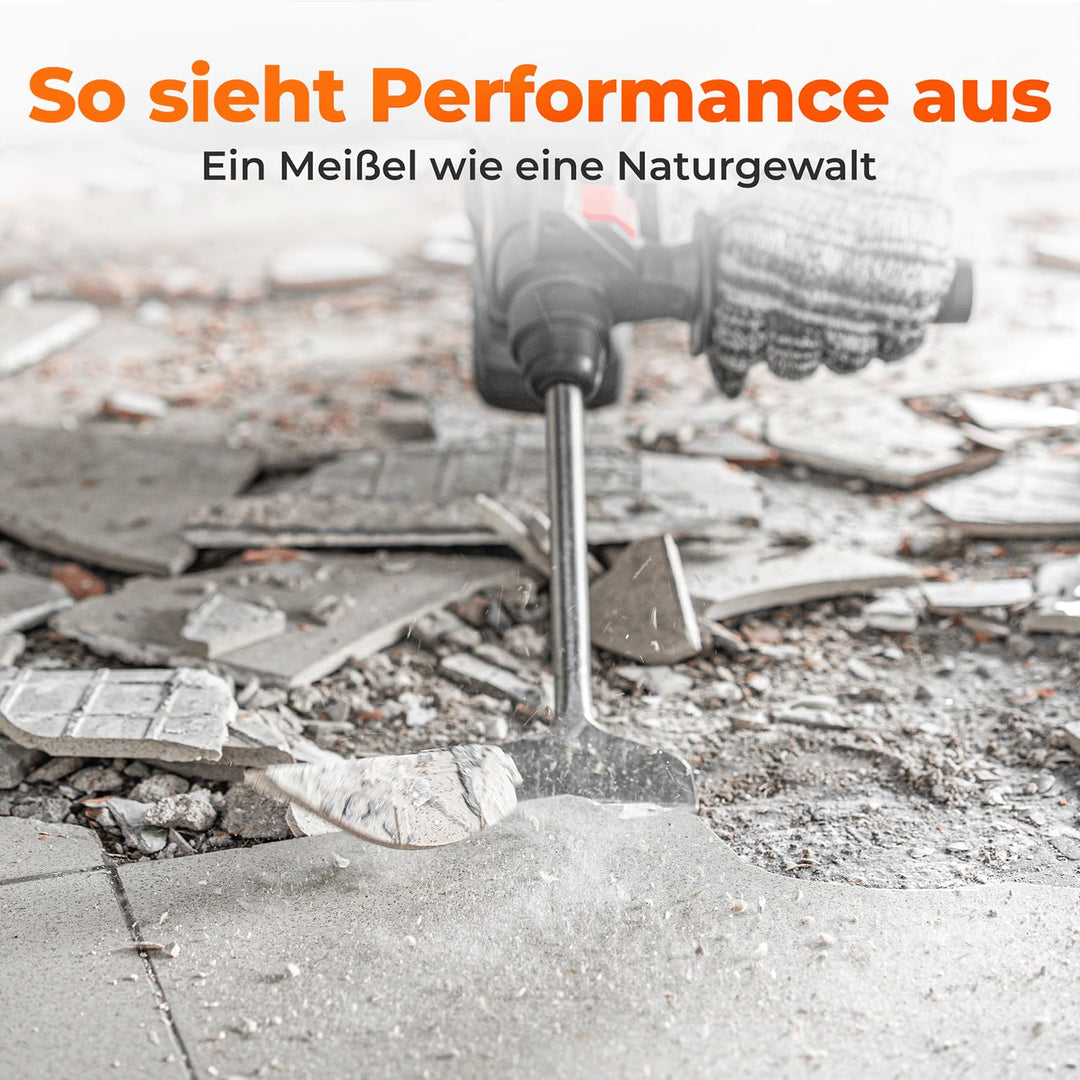 BAUBECK Robuste Fliesenmeissel SDS Max - schnelles Lösen von Putz &amp; Kleberesten [10° abgewinkelt], h