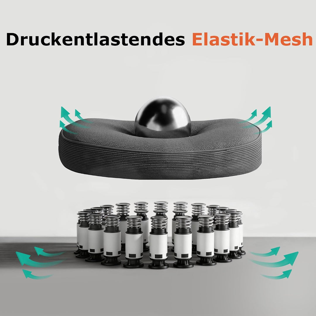 Ergonomischer Bürostuhl mit hochklappbaren Armlehnen, Grau, Grau