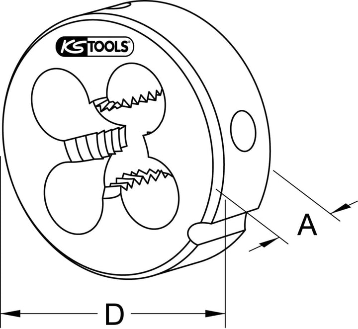 KS Tools 332.1018 HSS Schneideisen MF, M16x1,25 M16 x 1.25, M16 x 1.25
