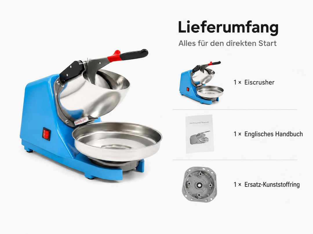 220V/380W Elektrische Eiszerkleinerer Edelstahl Ice Crusher Crusheisbereiter Eiswürfel Startseite