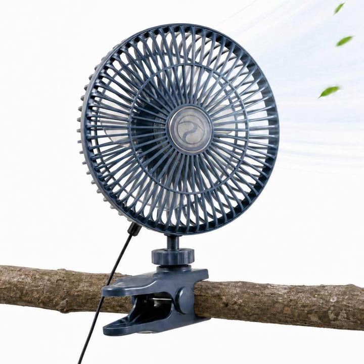 NATURBUMMLER Camping Ventilator AirCool+ leise, USB-C, mit Klemme &amp; Haken Dunkelblau, Dunkelblau