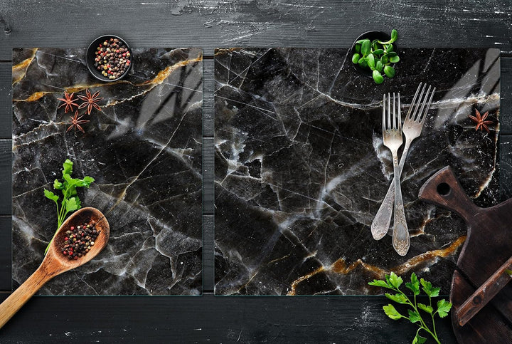 TMK ArtDeko Herdabdeckplatte 2 Teilig 40x52 + 60x52 cm - Spritzschutz Herdabdeckung – Herdschutz aus